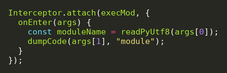 Highlighted javascript code block 1