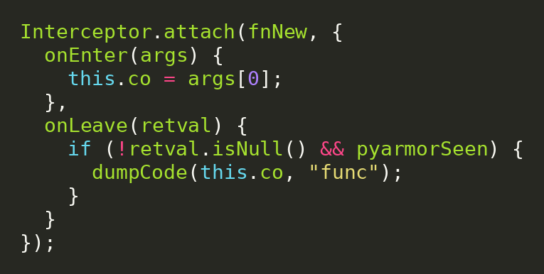 Highlighted javascript code block 3