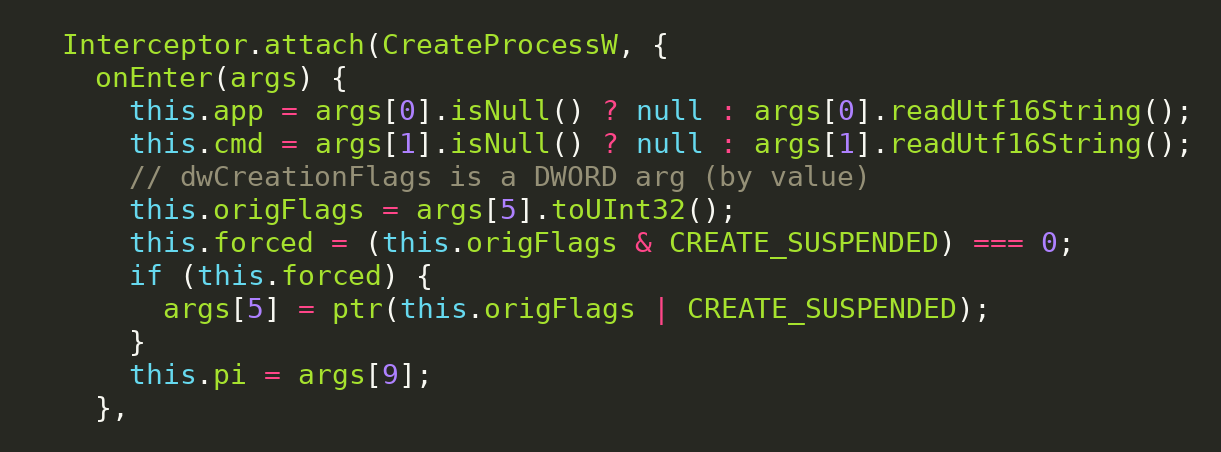 Highlighted javascript code block 7