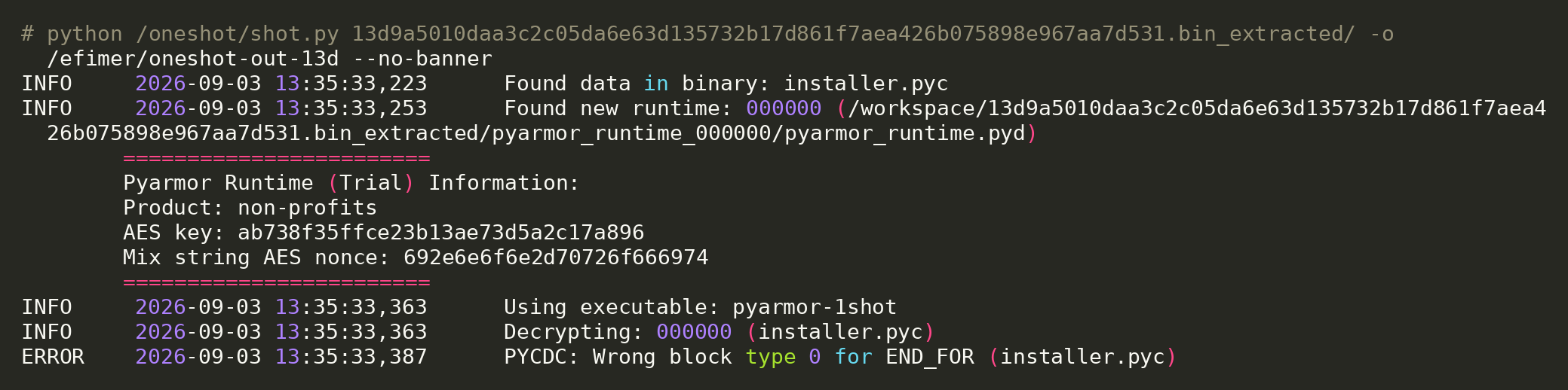 Highlighted bash code block 17